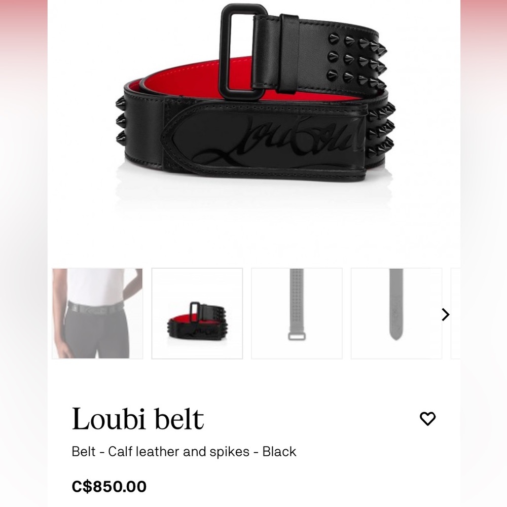 Men’s Christian Louboutin Loubi spiked leather belt